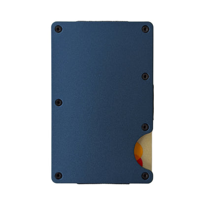 Slanke RFID portemonnee blauw met clip