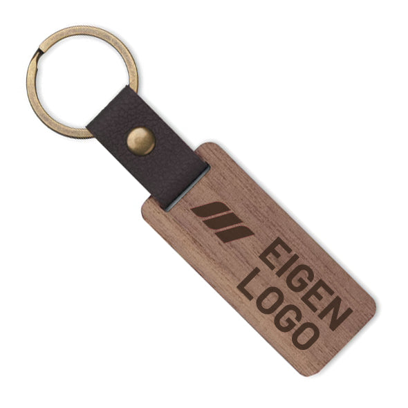 Luxe houten sleutelhanger met gravure