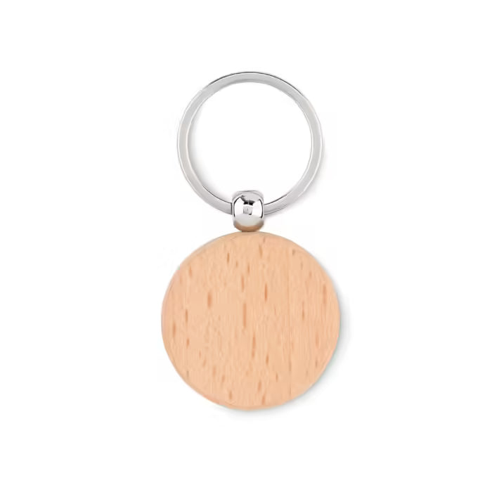 Ronde houten sleutelhanger