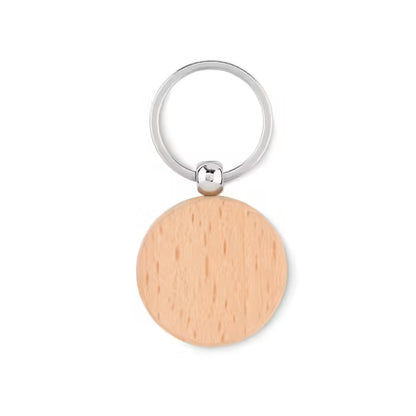 Ronde houten sleutelhanger